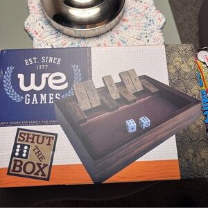 Shut the Box Game Wooden – 9 Number Flip Tiles with Dark Stained Wooden Box